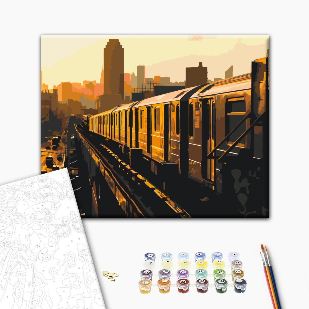 Mal efter tal billede New York Subway 50 x 40 cm