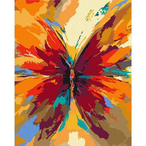Mal selv billede - Flerfarvet sommerfugl 40 x 50 cm