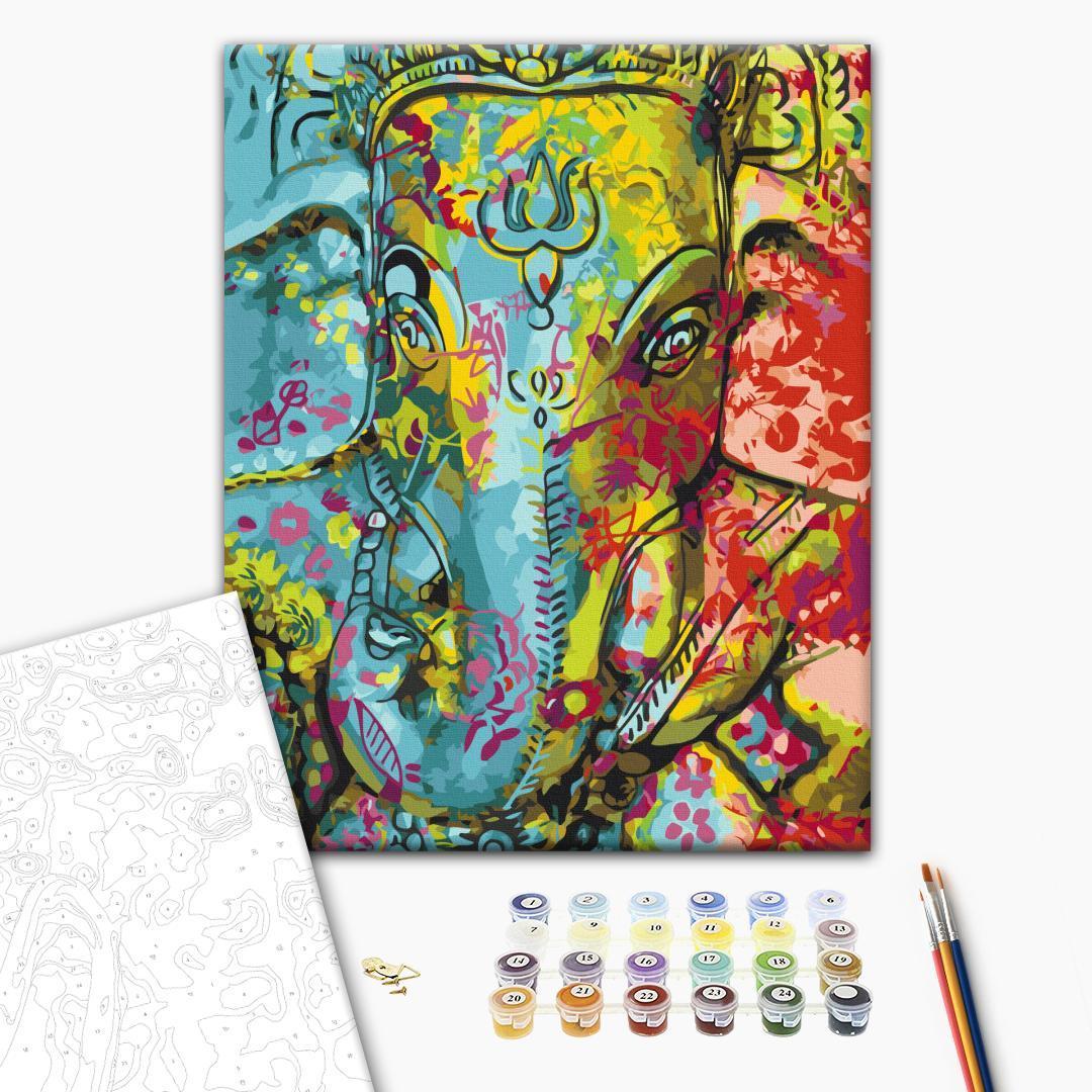 Mal selv billede - Farverig Ganesha 40 x 50 cm