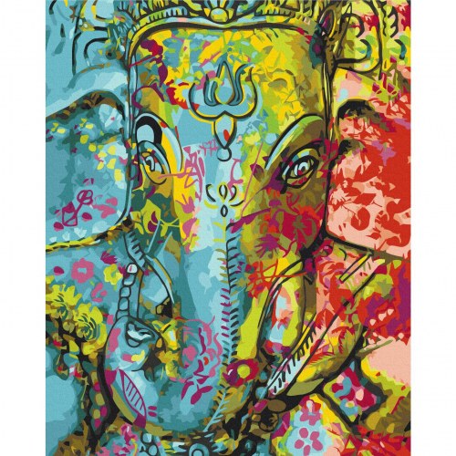 Mal selv billede - Farverig Ganesha 40 x 50 cm