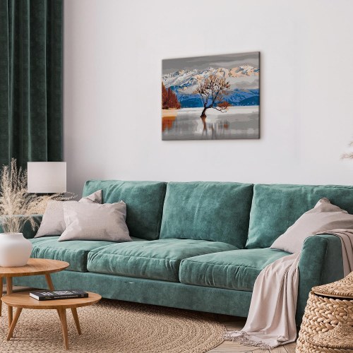 Mal efter tal billede Wanaka-søen 50 x 40 cm