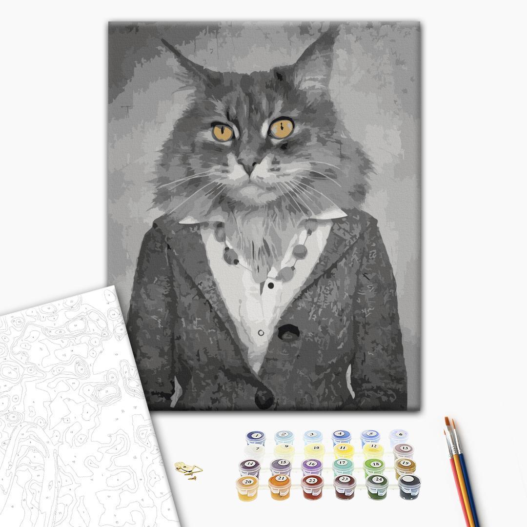 Mal efter tal billede Elegant Kat 40 x 50 cm