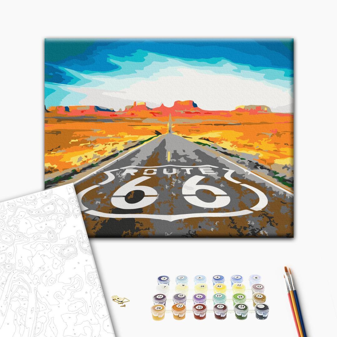 Mal efter tal Route 66 50 x 40 cm