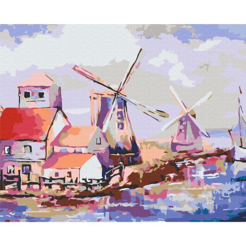 Mal selv billede Vindmøller landskab 50 x 40 cm