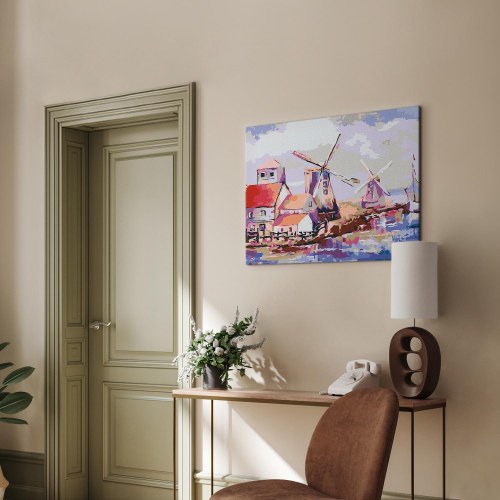 Mal selv billede Vindmøller landskab 50 x 40 cm