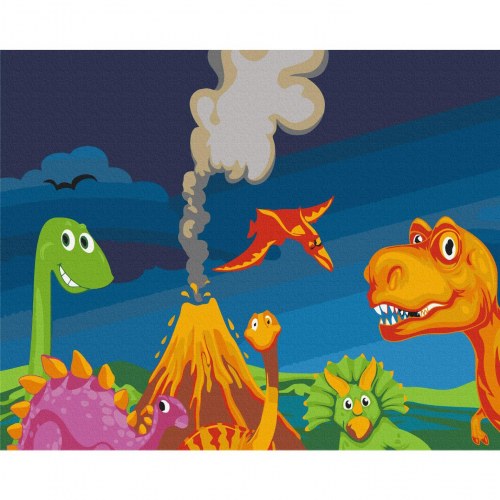 Mal efter tal for børn - Dinosaurverden 50 x 40 cm
