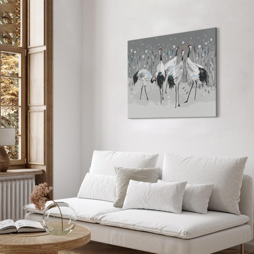 Mal selv billede Storkefamilie 50 x 40 cm - mal efter tal