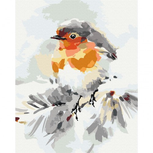 Mal selv-billede Fugl på juletræet 40 x 50 cm