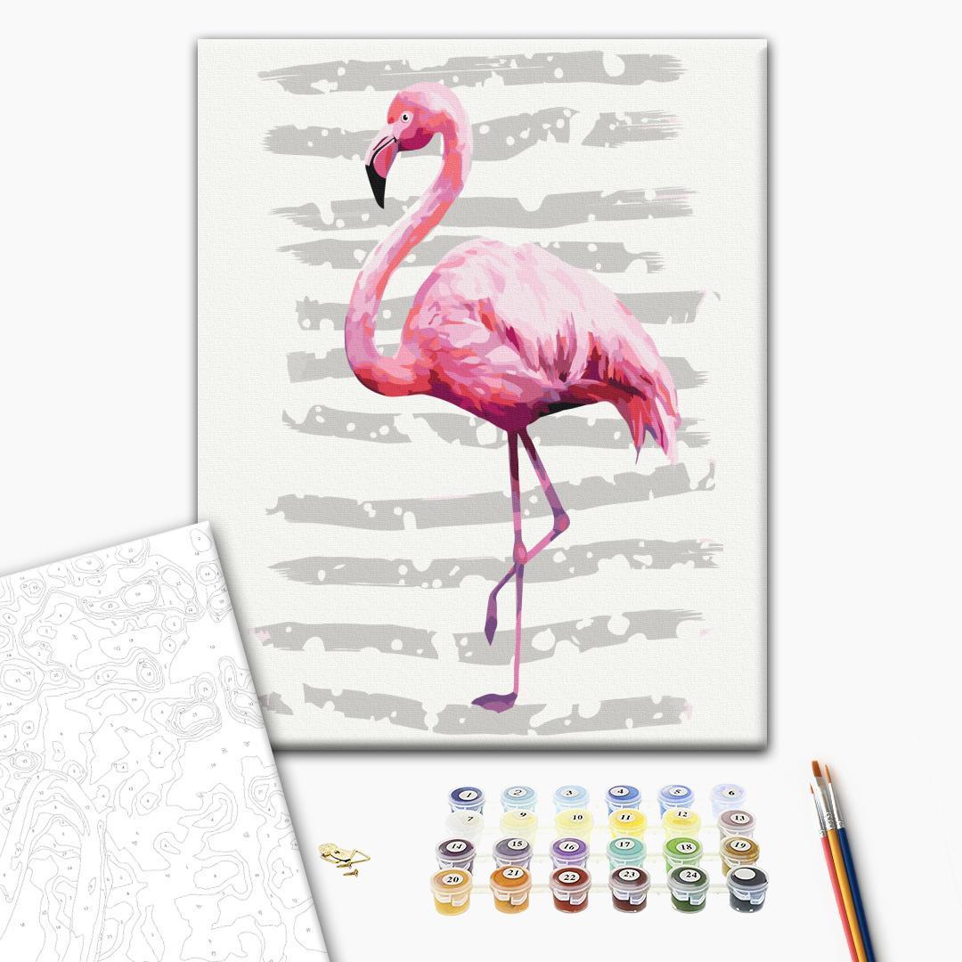Mal efter tal billede med flamingo 40 x 50 cm