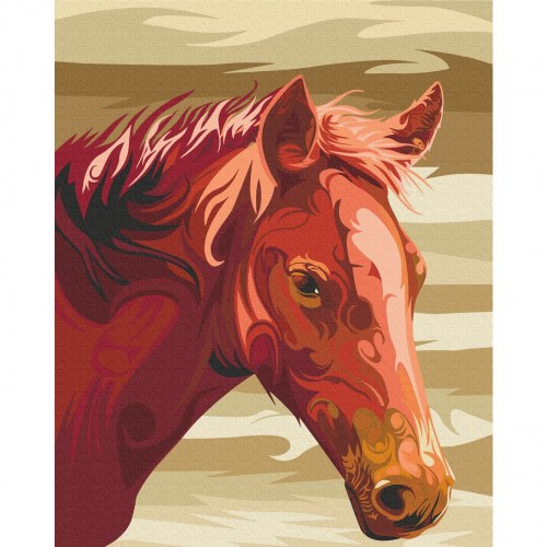 Mal efter tal billede Brun Hest 40 x 50 cm