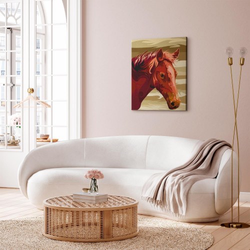 Mal efter tal billede Brun Hest 40 x 50 cm