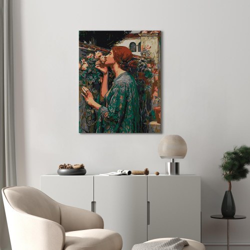 John William Waterhouse mal efter tal - Rosens sjæl 40 x 50 cm