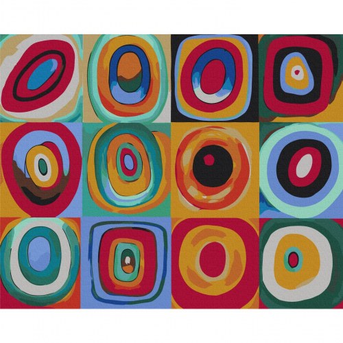Mal efter tal billede - Farverige Ringe 50 x 40 cm