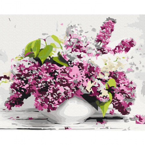 Mal selv billede med tal - Vase og blomster 50 x 40 cm