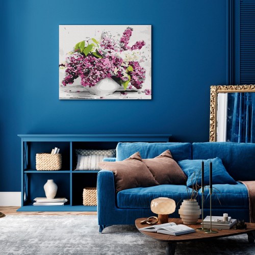 Mal selv billede med tal - Vase og blomster 50 x 40 cm