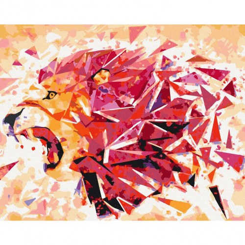 Mal efter tal billede Abstrakt Løve 50 x 40 cm