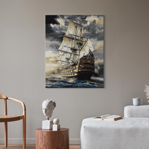 Mal selv billede Fregat 40 x 50 cm