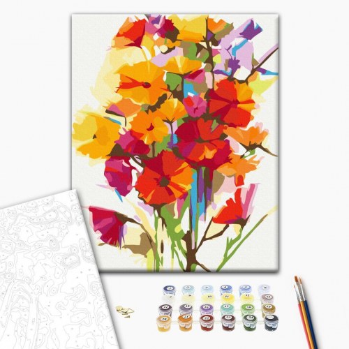 Mal efter tal billede Sommerblomster 40 x 50 cm