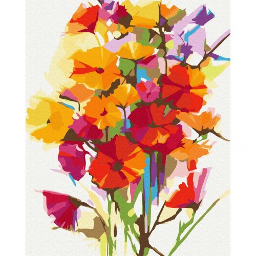 Mal efter tal billede Sommerblomster 40 x 50 cm