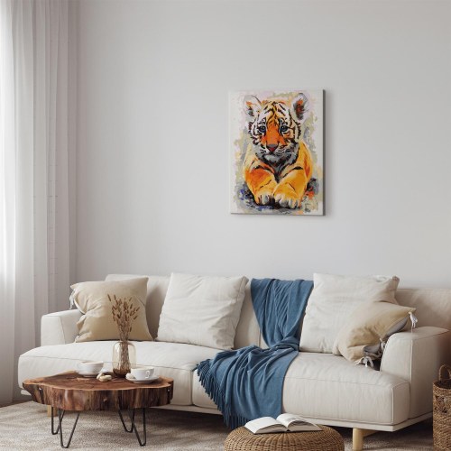 Mal efter tal baby tiger 40 x 50 cm