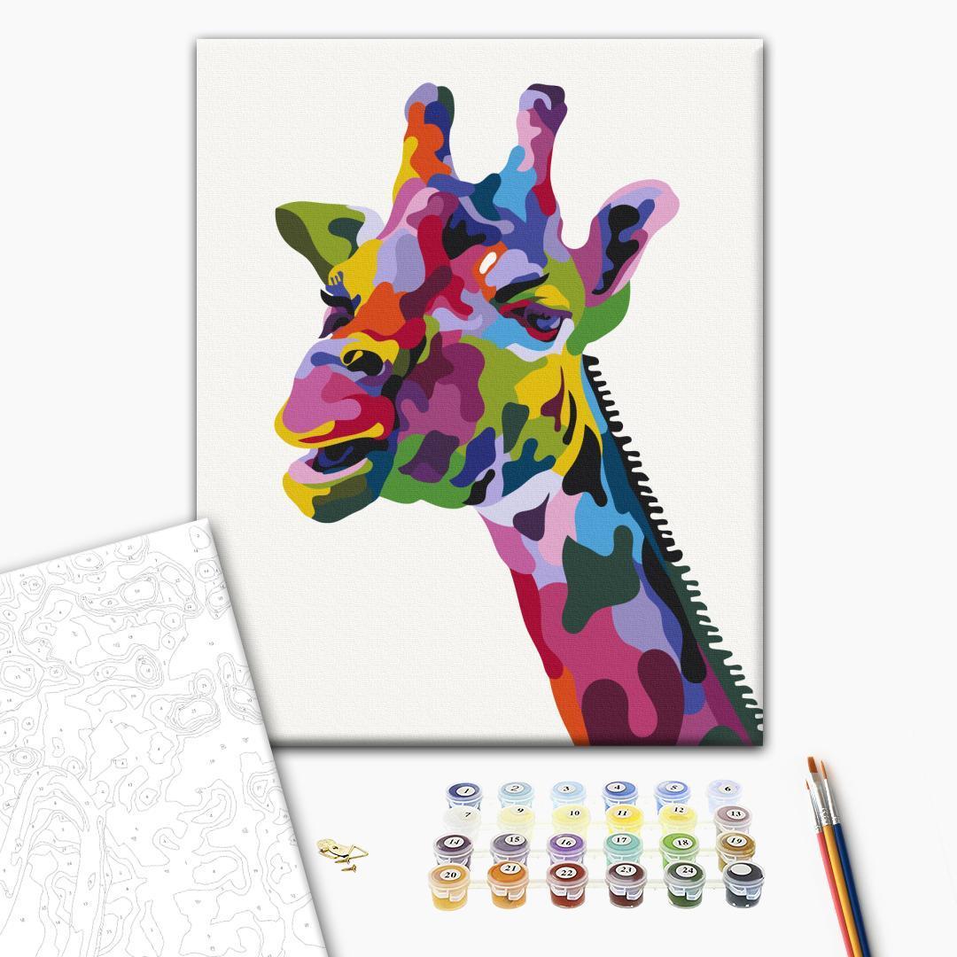 Mal selv billede Colourful Giraffe 40 x 50 cm