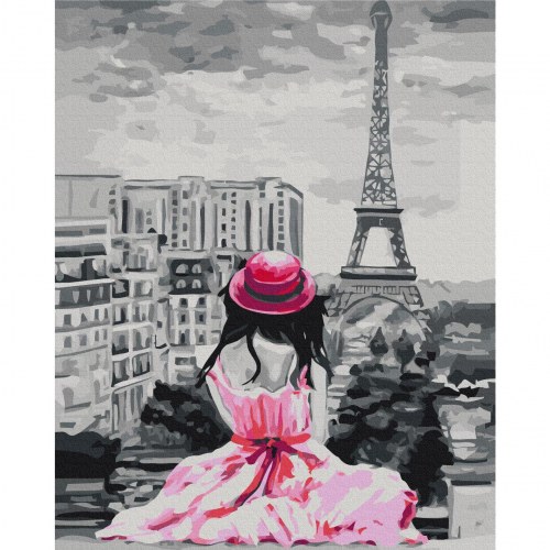 Mal efter tal Paris med Eiffeltårnet 40 x 50 cm