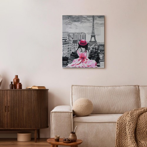 Mal efter tal Paris med Eiffeltårnet 40 x 50 cm