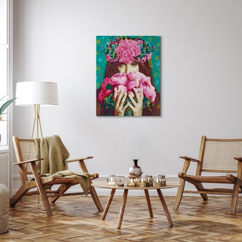 Mal selv billede Green-Eyed Woman 40 x 50 cm