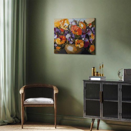 Mal selv billede med tal - Vase med stedmoderblomster 50 x 40 cm