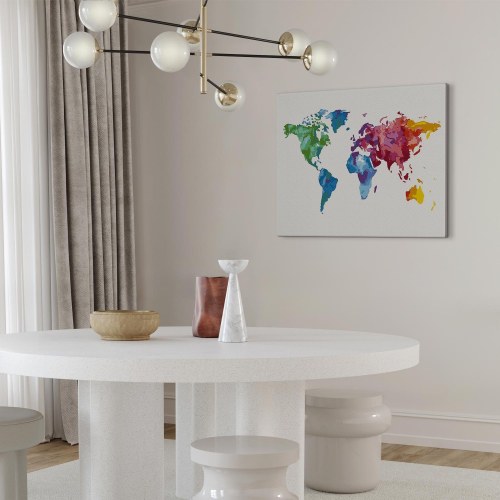Mal selv billede Verdens farver 50 x 40 cm - mal efter tal verdenskort