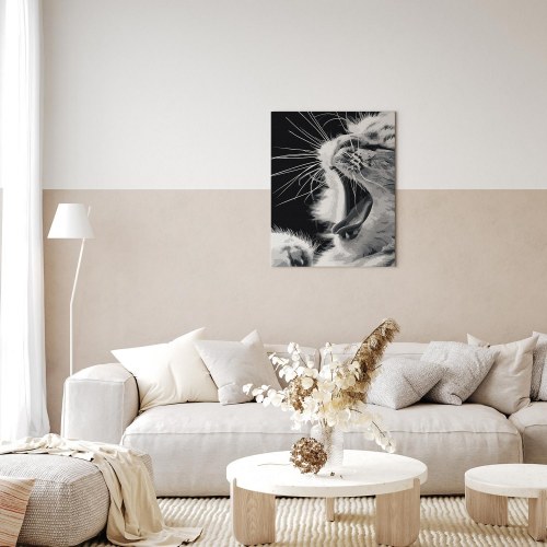 Mal selv billede med tal - Gabende killing 40 x 50 cm