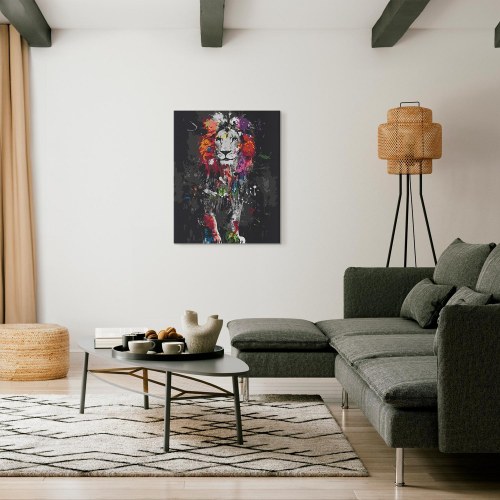 Mal efter tal løve 40 x 50 cm - Farverige dyr