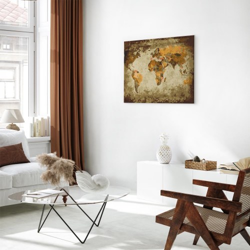 Mal efter tal verdenskort 50 x 40 cm - Brun