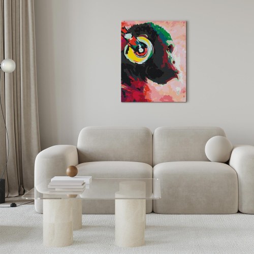 Mal selv billede Monkey i hovedtelefoner 40 x 50 cm