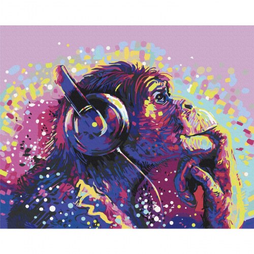 Mal selv-billede med tal - Magisk chimpanse 50 x 40 cm