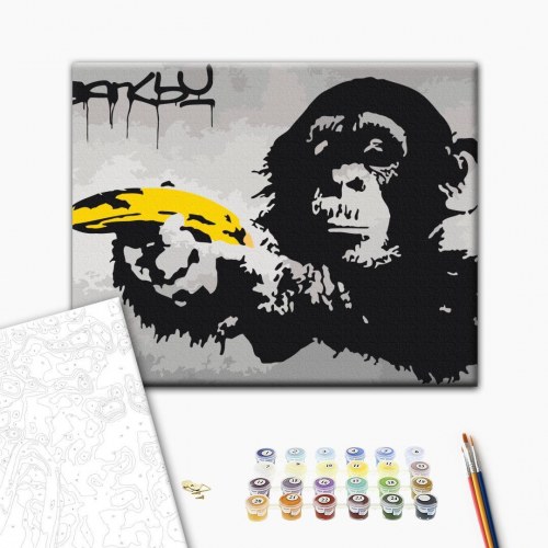 Mal selv billede Monkey Banksy Street Art Graffiti 50 x 40 cm