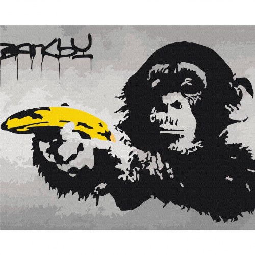 Mal selv billede Monkey Banksy Street Art Graffiti 50 x 40 cm