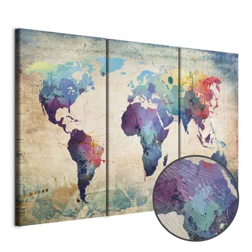 Lærredsbillede Regnbuekort i 3 dele