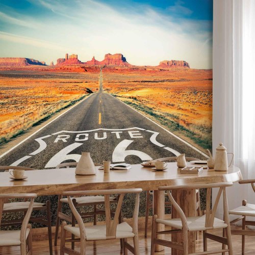 Fototapet Route 66 med ørkenlandskab