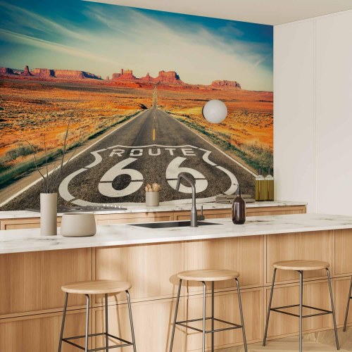 Fototapet Route 66 med ørkenlandskab