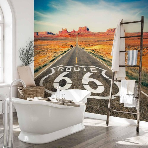 Fototapet Route 66 med ørkenlandskab