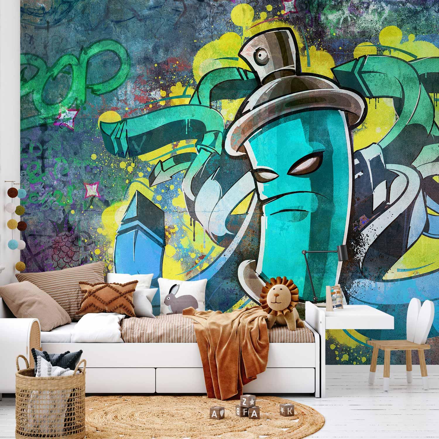 Fototapet Graffitiskaber - gadekunst til væg - 300 x 210 cm - Vandtæt