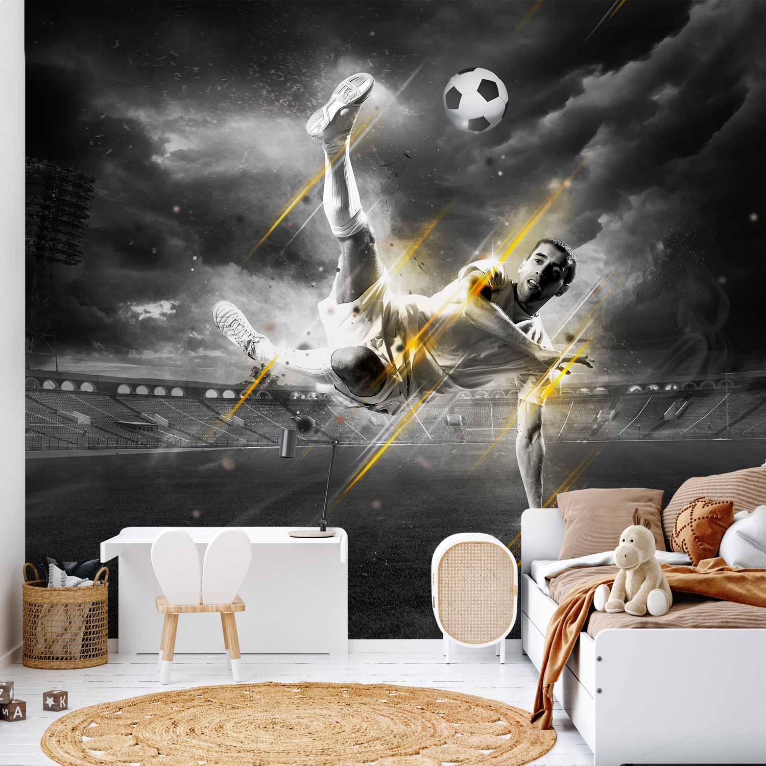 Fototapet Fodboldlegende til børneværelse - 400 x 280 cm - Vandtæt