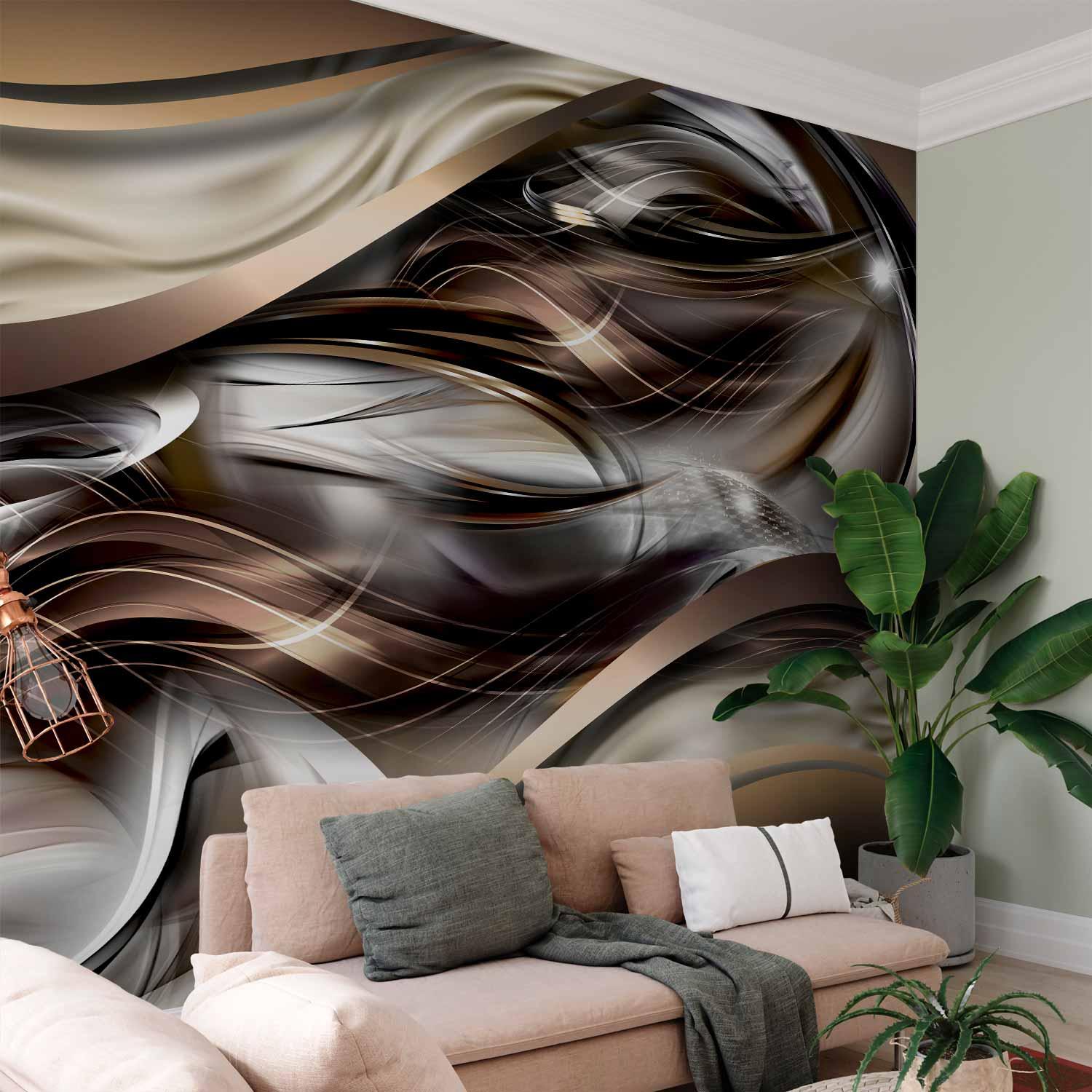 Fototapet Ravfarvede Vinde med abstrakte bølger - 400 x 280 cm - Standard