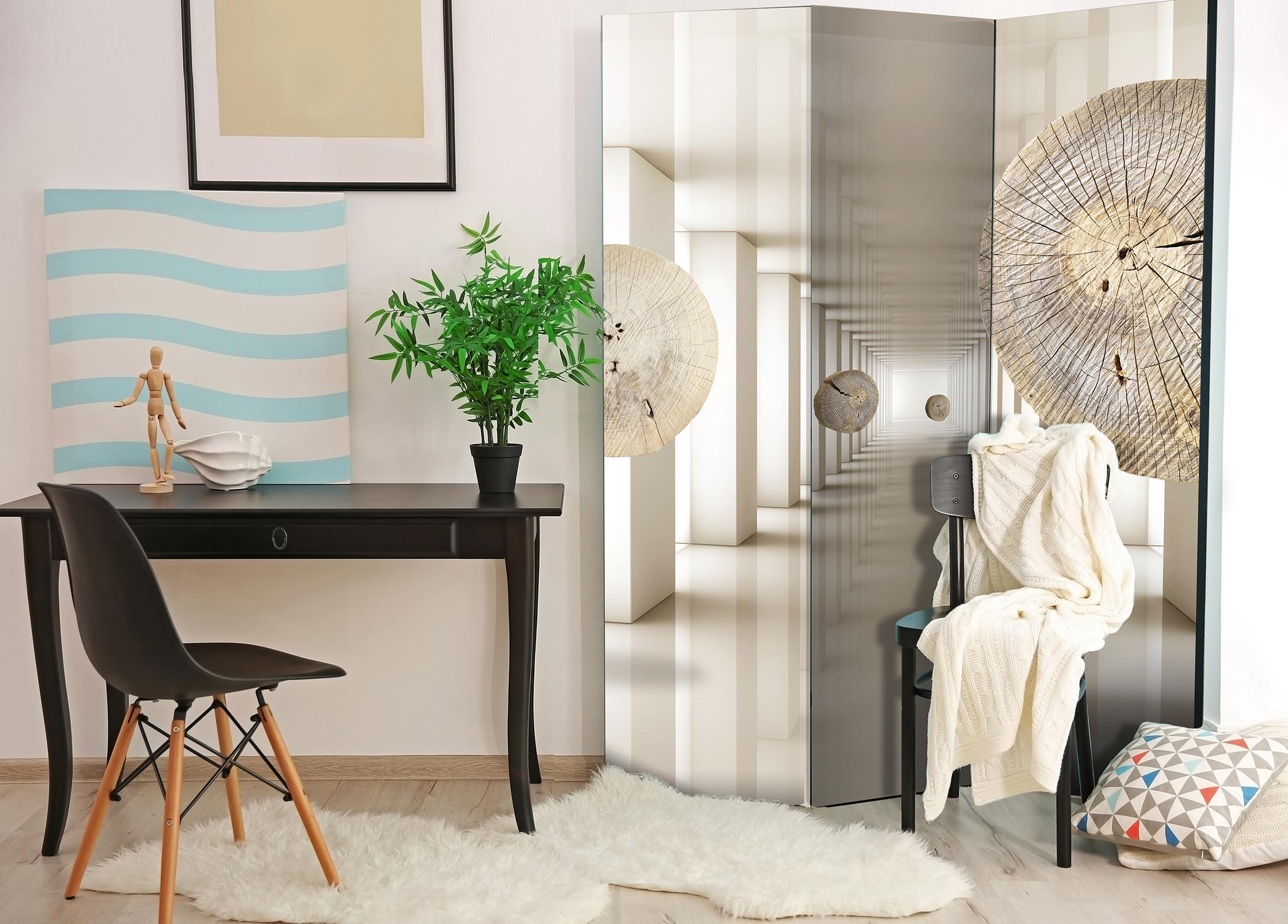 3D skærmvæg Futuristisk Skov 135 x 172 cm - 135 x 172 cm - Dobbeltsiddet