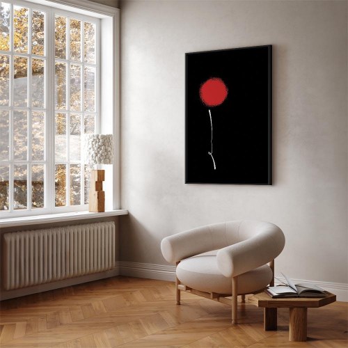 Abstrakt billede på lærred - Minimalistisk blomst, lodret