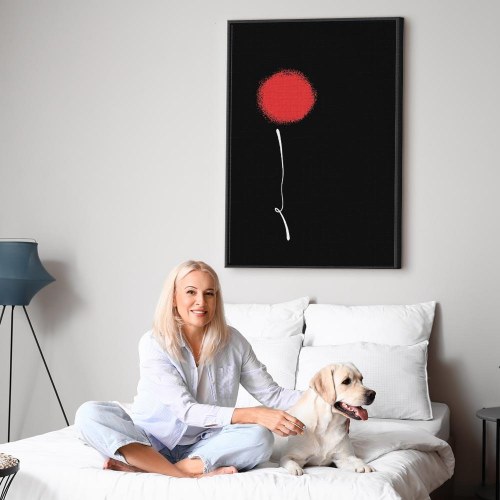 Abstrakt billede på lærred - Minimalistisk blomst, lodret