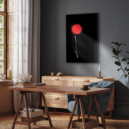 Abstrakt billede på lærred - Minimalistisk blomst, lodret