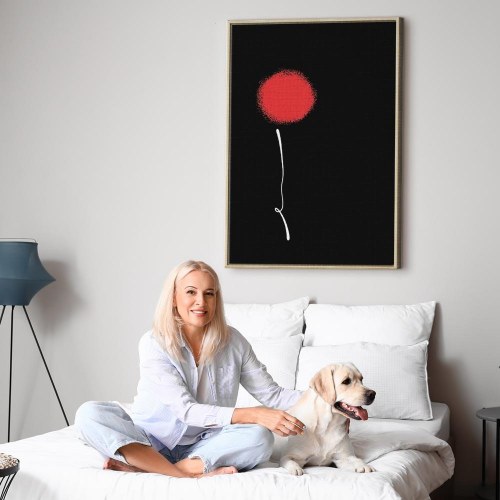 Abstrakt billede på lærred - Minimalistisk blomst, lodret