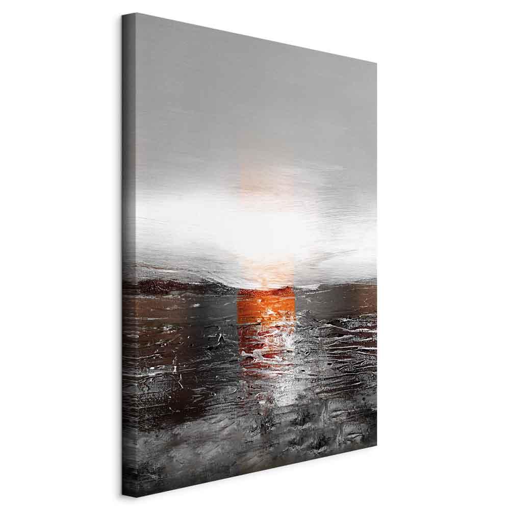 Abstrakt lærredsbillede - Reflection of Colors (1 del) med solnedgang i malet baggrund - 40 x 60 cm - Standard
